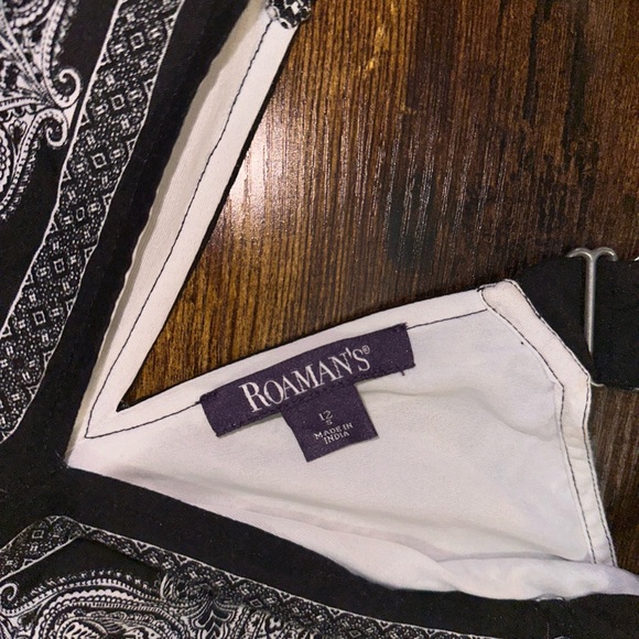 ROAMAN’S Black and White Paisley Maxi Dress - Picture 2 of 8